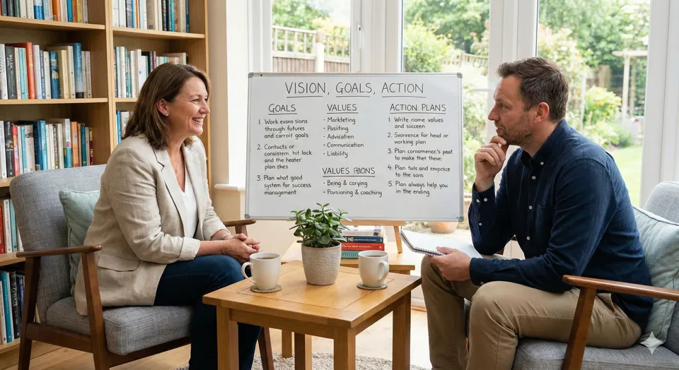 A life coaching conversation about vision, goals and action